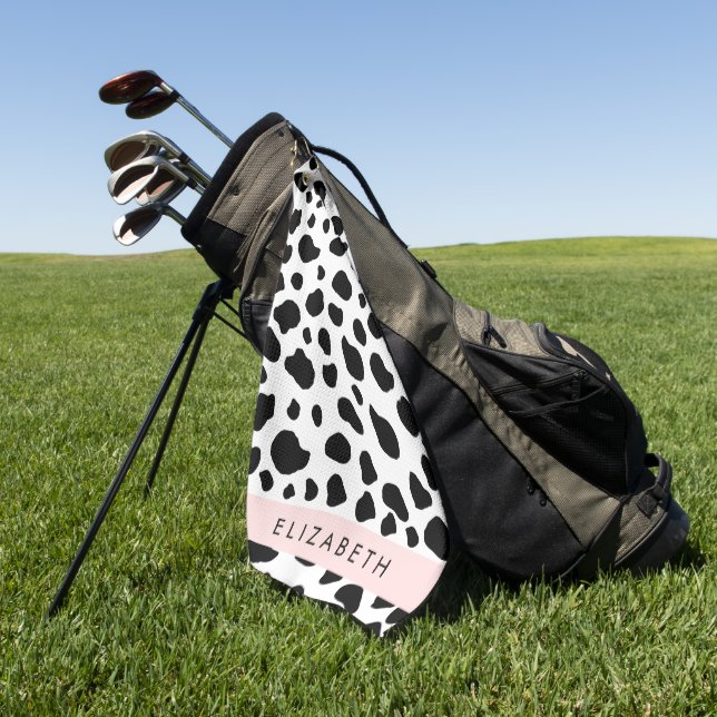 Serviette De Golf Impression De Vache, Spots De Vache, Noir Et Blanc (Vert)