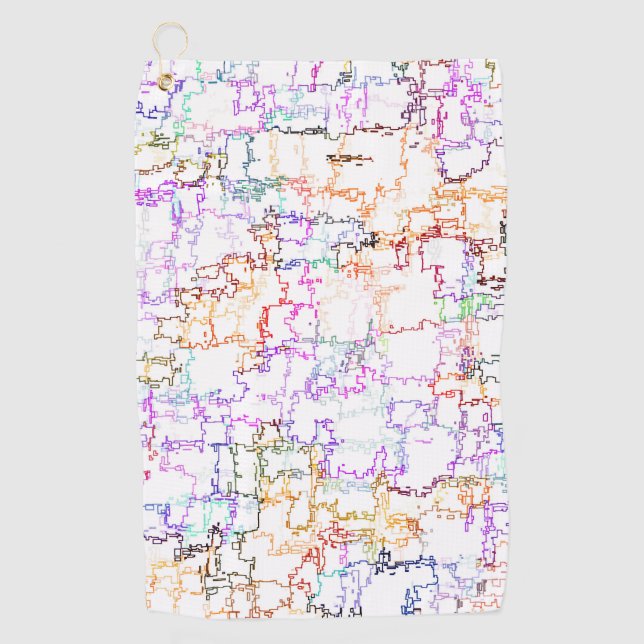 Serviette De Golf Impression des lignes de dessin manuel (Devant)