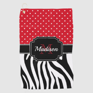 Serviette De Golf Impression des points et des zèbres