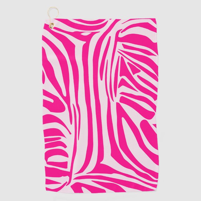 Serviette De Golf Impression zèbre rose (Devant)