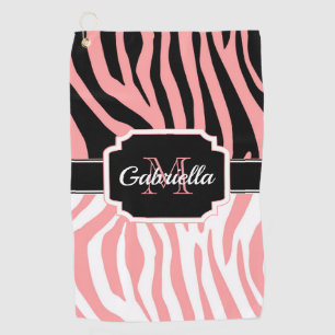 Serviette De Golf Impression Zèbre rose
