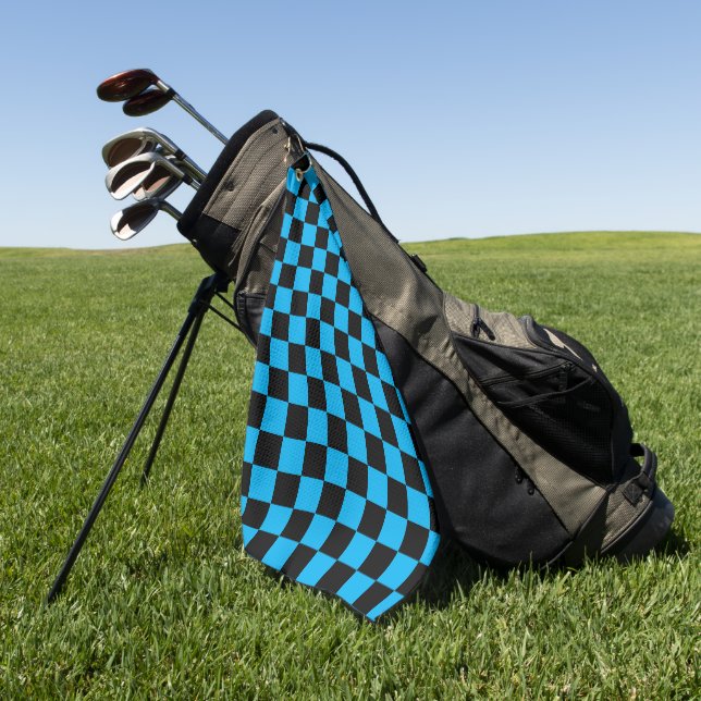 Serviette De Golf Imprimé à carreaux bleus et noirs (Vert)