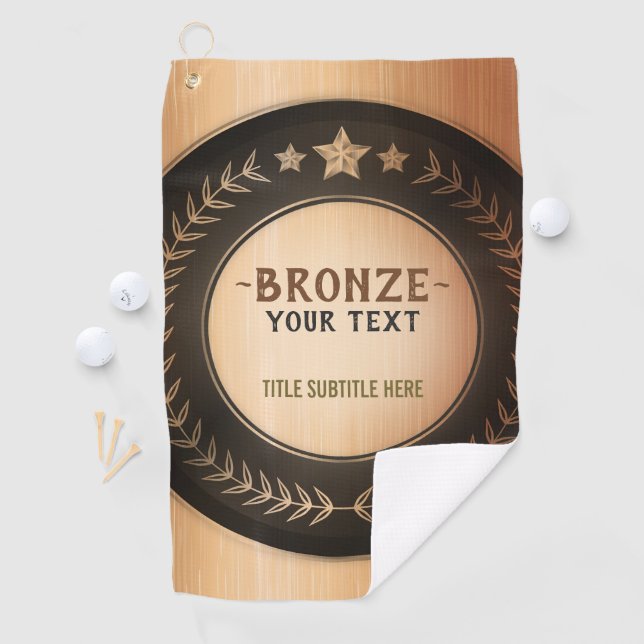 Serviette De Golf IMPRIMER do-it-yourself MÉDAILLE Champion de bronz (En situation)