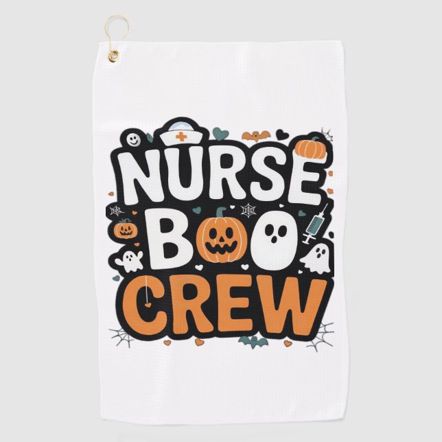 Serviette De Golf Infirmière Boo Crew Halloween Halloween Healthcare (Devant)
