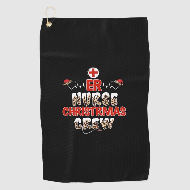 Serviette De Golf Infirmière Cadeau Er Infirmière Équipage de Noël (Devant)