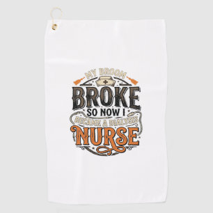 Serviette De Golf Infirmière de dialyse Halloween Balai Cassa Concep
