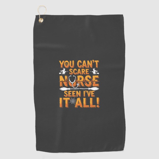 Serviette De Golf Infirmière d'Halloween a tout vu Design_1 (Devant)