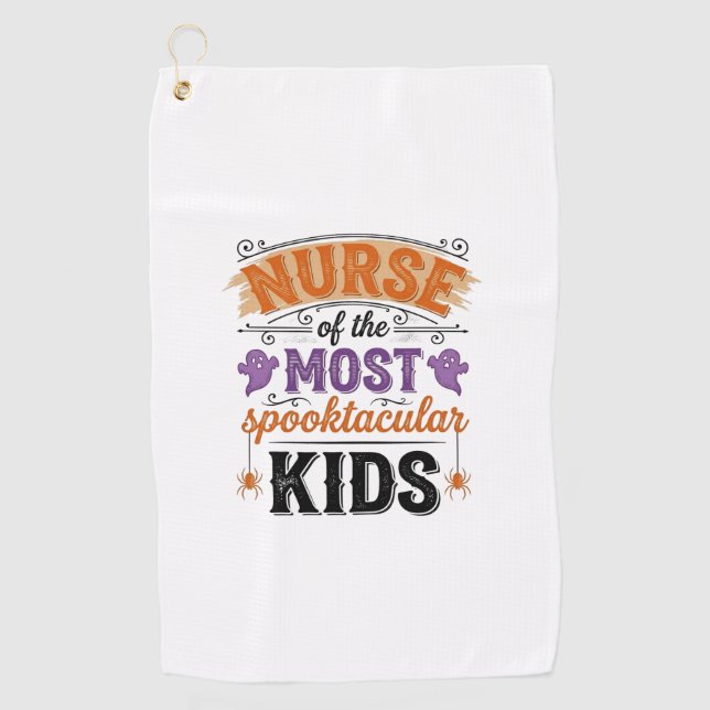 Serviette De Golf Infirmière d'Halloween Spooktacular Enfants Design (Devant)
