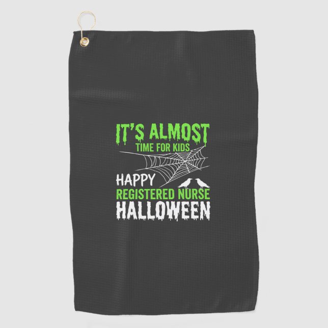 Serviette De Golf Infirmière diplômée Halloween Toile d'araignée et  (Devant)
