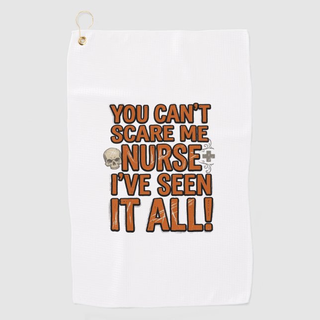 Serviette De Golf Infirmière drôle a tout vu conception Halloween vi (Devant)