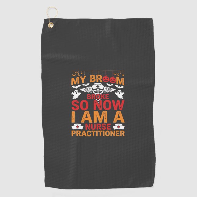 Serviette De Golf Infirmière Halloween Broom Broke Design_1 (Devant)