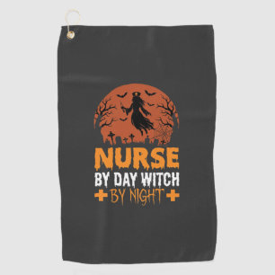 Serviette De Golf Infirmière Halloween de Jour Sorcière de Nuit