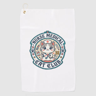 Serviette De Golf Infirmière médicale chat drôle conception amateur