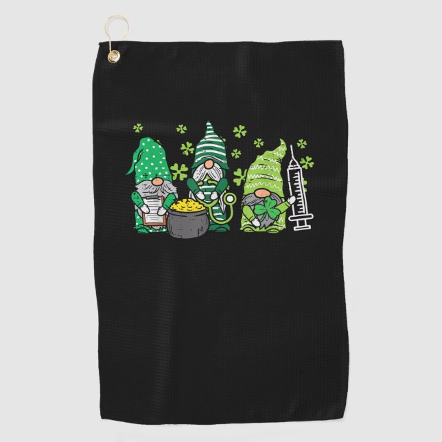 Serviette De Golf Infirmières Gnome Saint Pattys Infirmière Scrub St (Devant)