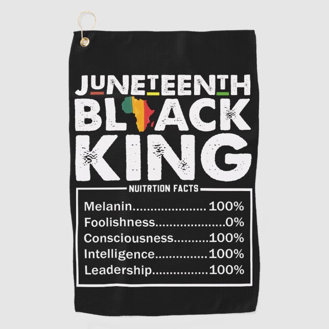 Serviette De Golf Informations nutritionnelles Juneteenth Black King (Devant)