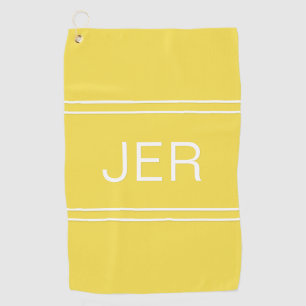 Serviette De Golf Initiales à 3 lettres Monogrammé Golfer's Yellow
