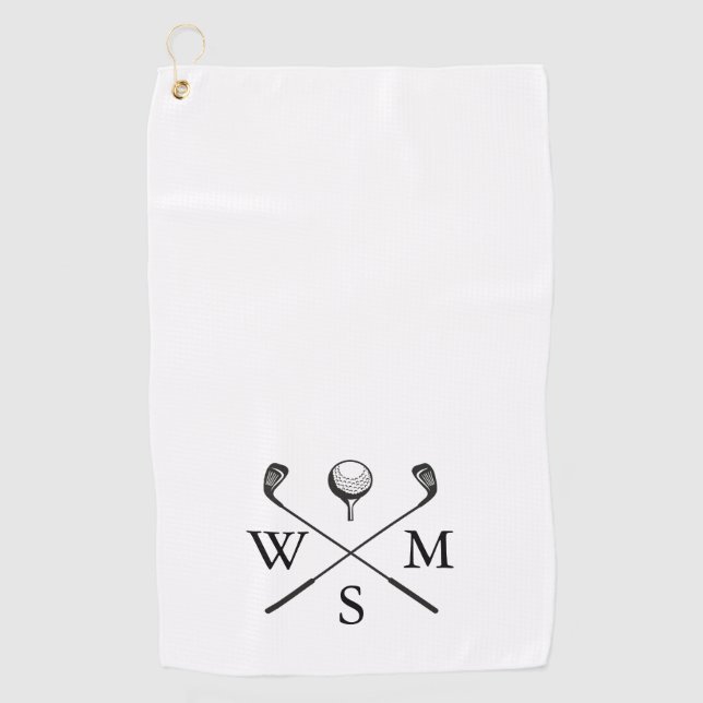 Serviette De Golf Initiales de monogramme personnalisé classique  (Devant)
