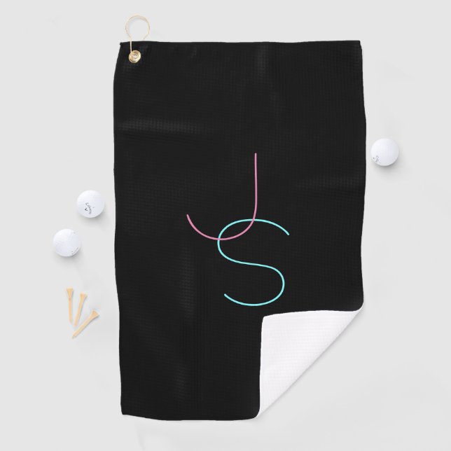 Serviette De Golf Initiales modernes élégantes et modifiables (En situation)