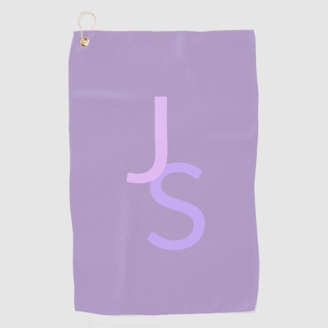 Serviette De Golf Initiales monogrammes à chevauchement moderne | Po (Devant)