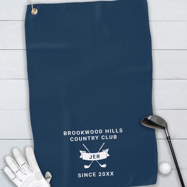 Serviette De Golf Initiales Monogrammes de Golfer moderne amusant Ma (Créateur téléchargé)