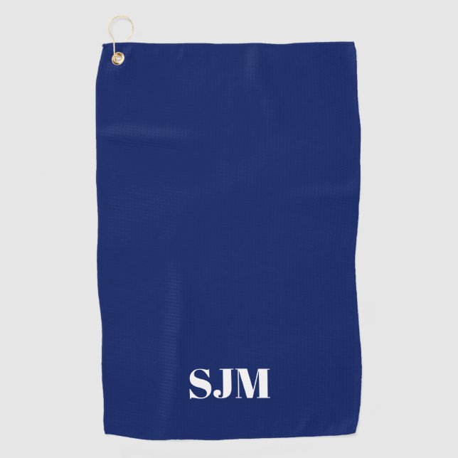 Serviette De Golf Initiales monogrammes personnalisées bleu marine m (Devant)