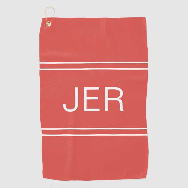 Serviette De Golf Initiales Monogrammes Personnalisées Golfeurs Meil (Devant)