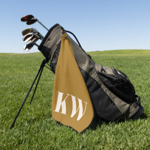 Serviette De Golf Initiales personnalisées en or jaune moderne
