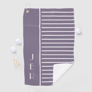 Serviette De Golf Initiales personnalisées Golf   Purple Moderne Coo