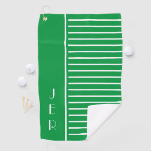 Serviette De Golf Initiales personnalisées Golf   Vert Blanc Grandes