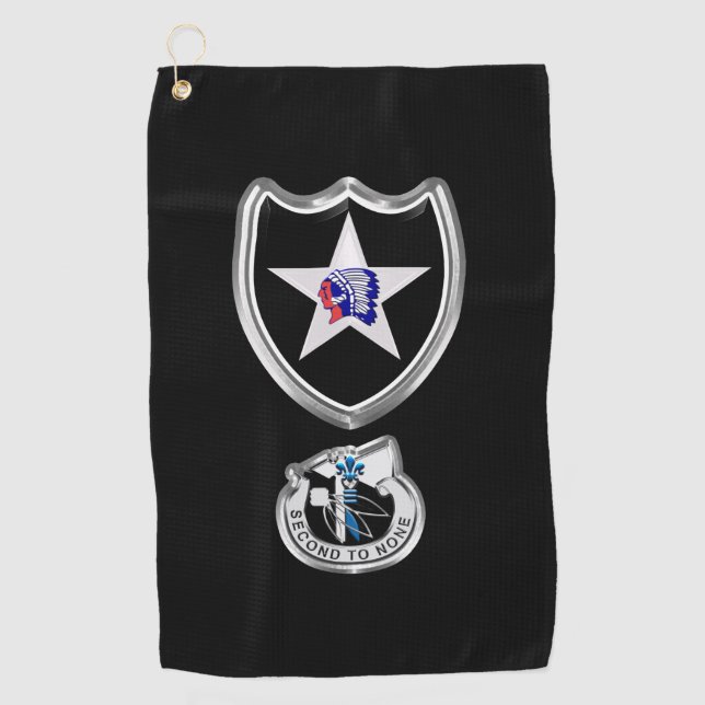 Serviette De Golf Insigne de patch personnalisé de la 2e division d' (Devant)