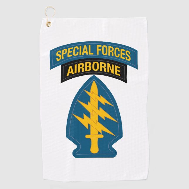 Serviette De Golf Insigne des forces spéciales - Onglet aéroporté (Devant)