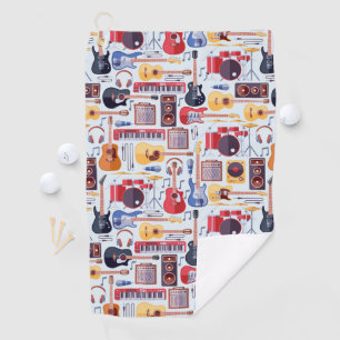 Serviette De Golf Instruments de musique colorés motif
