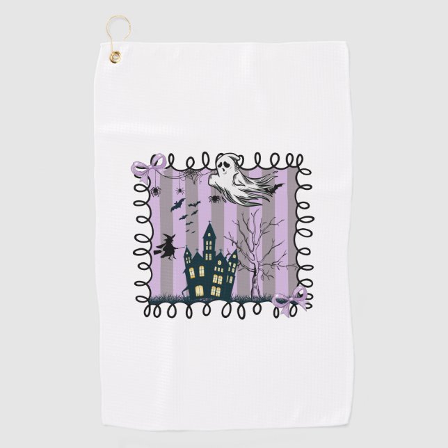 Serviette De Golf Iridescente Coquette Halloween (Devant)