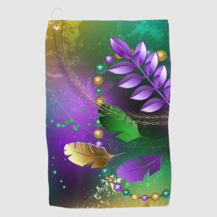 Serviette De Golf Iridescente mardi gras arrière - plan avec perles