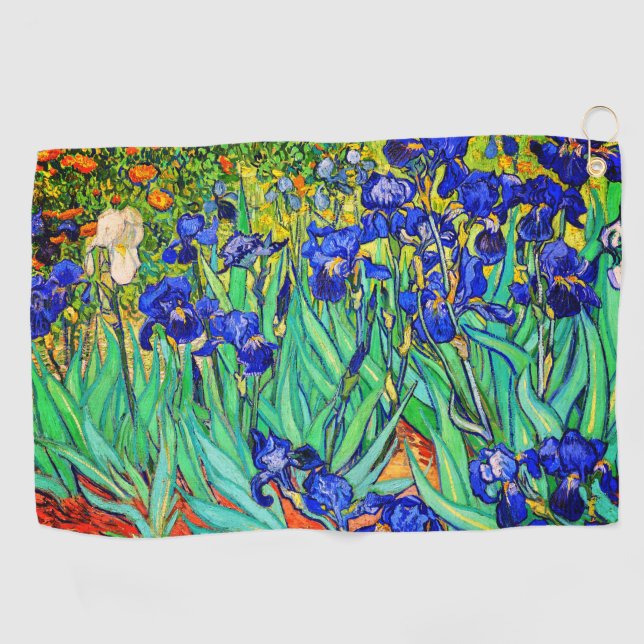 Serviette De Golf Irises par Vincent Van Gogh Golf Towel (Horizontal)