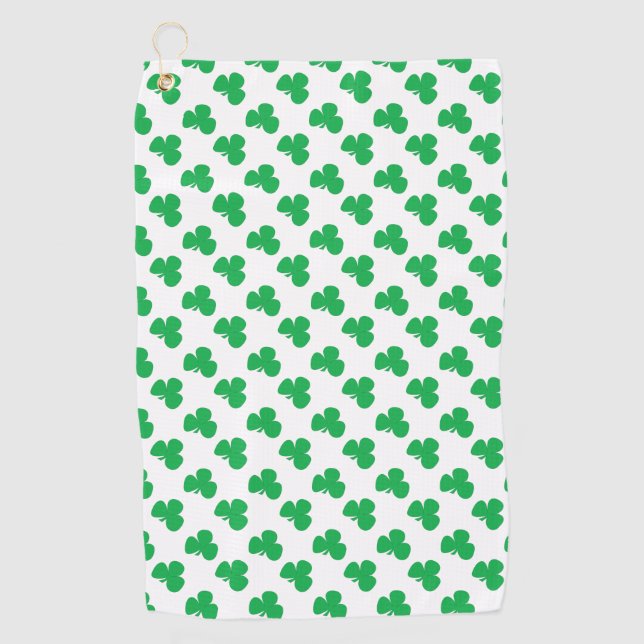 Serviette De Golf Irish Clover St. Patrick's Day vert vif (Devant)