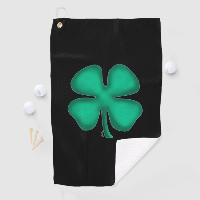 Serviette de golf irlandaise noire (En situation)