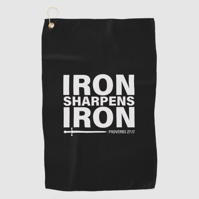 Serviette De Golf Iron Sharpens Iron Noir (Devant)