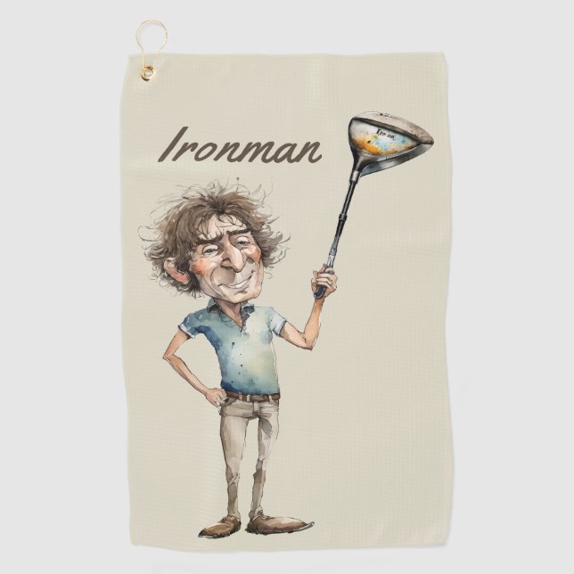 Serviette De Golf Ironman Golfer (Devant)