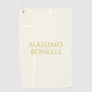 Serviette De Golf Ivoire & Or Moderne Minimaliste Élégant Nom Person