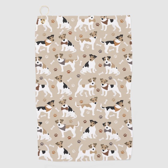 Serviette De Golf Jack Russell Terrier Paws and Bones Golf Towne (Devant)