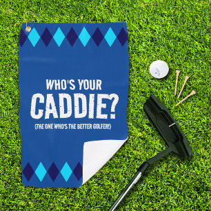 Serviette De Golf Jacquard Bleu Drôle Qui est Ton Caddie ? ...