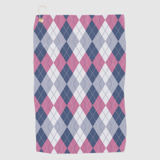 Serviette De Golf Jacquard en ardoise bleue rose et marine