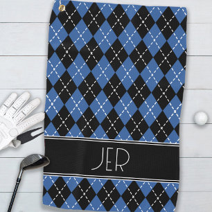 Serviette De Golf Jacquard Plaid Personnalisé Monogramme Initiales N