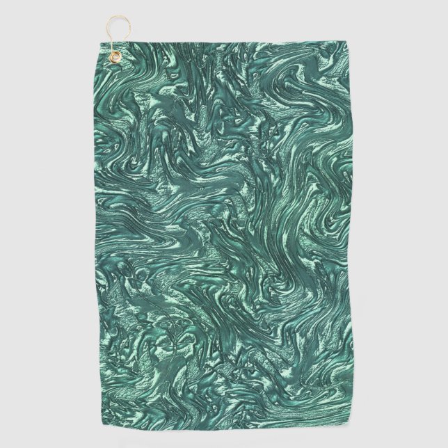Serviette De Golf Jade texturé et teintes vert cyanique (Devant)