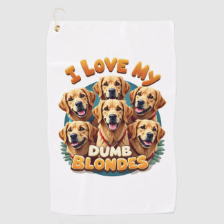 Serviette De Golf J'adore mes Golden Retrievers Blondes Idiotes Vint