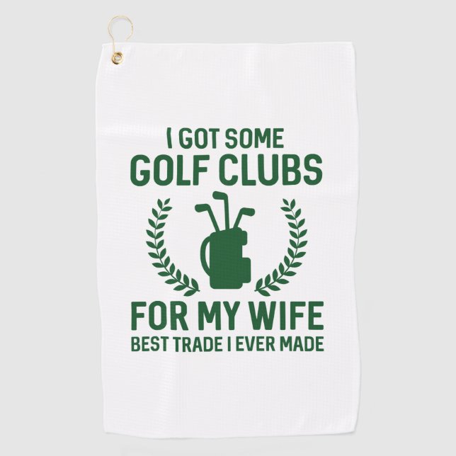 Serviette De Golf J'Ai Des Clubs Pour Ma Femme (Devant)