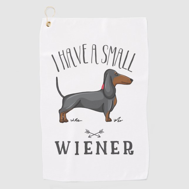 Serviette De Golf J'ai une petite saucisse de Francfort (Devant)