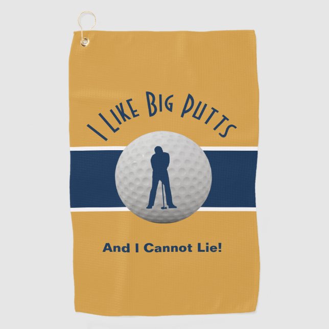 Serviette De Golf J'Aime Big Putts Golf Humour Amusant (Devant)