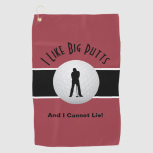 Serviette De Golf J'Aime Big Putts Golf Humour Funny Red Black